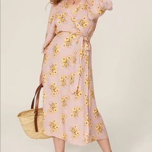 Madewell Floral Long Sleeve Wrap Dress